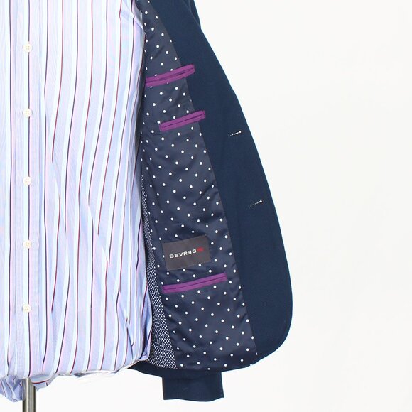 Devred 34S Navy Solid 2-Button Sport Coat Blazer Jacket T594 - Picture 10 of 11